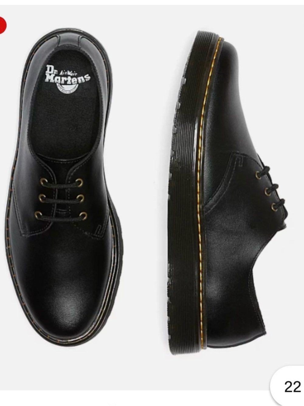 Dr. Martens Black Leather 3-Eye Oxford Shoes